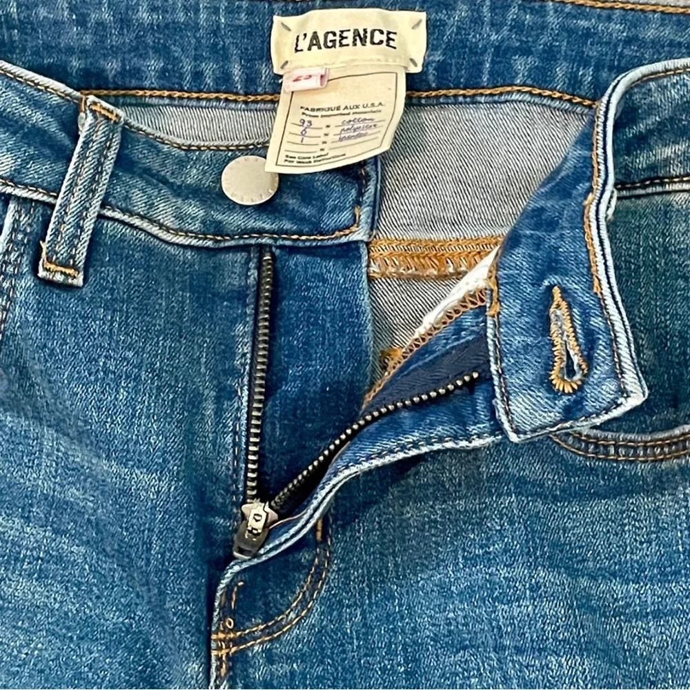 L'AGENCE Mon Jules Distressed Skinny Jeans in Authentique Denim Size 25 - Picture 8 of 16